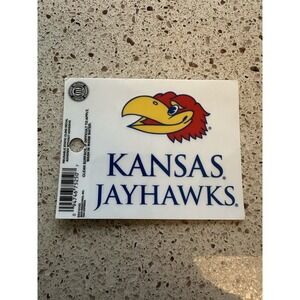 New Kansas Jayhawks 4"x4" Static Cling Car Decal NCAA Auto Sticker Emblem